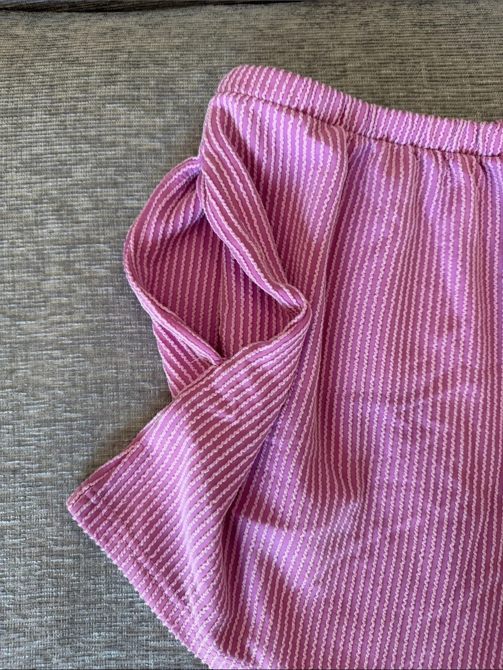 Pink ribbed matching set